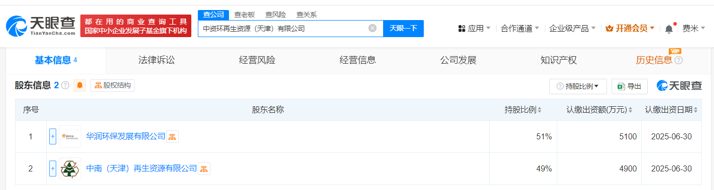 華潤環(huán)保等在天津成立再生資源公司:再生資源回收公司